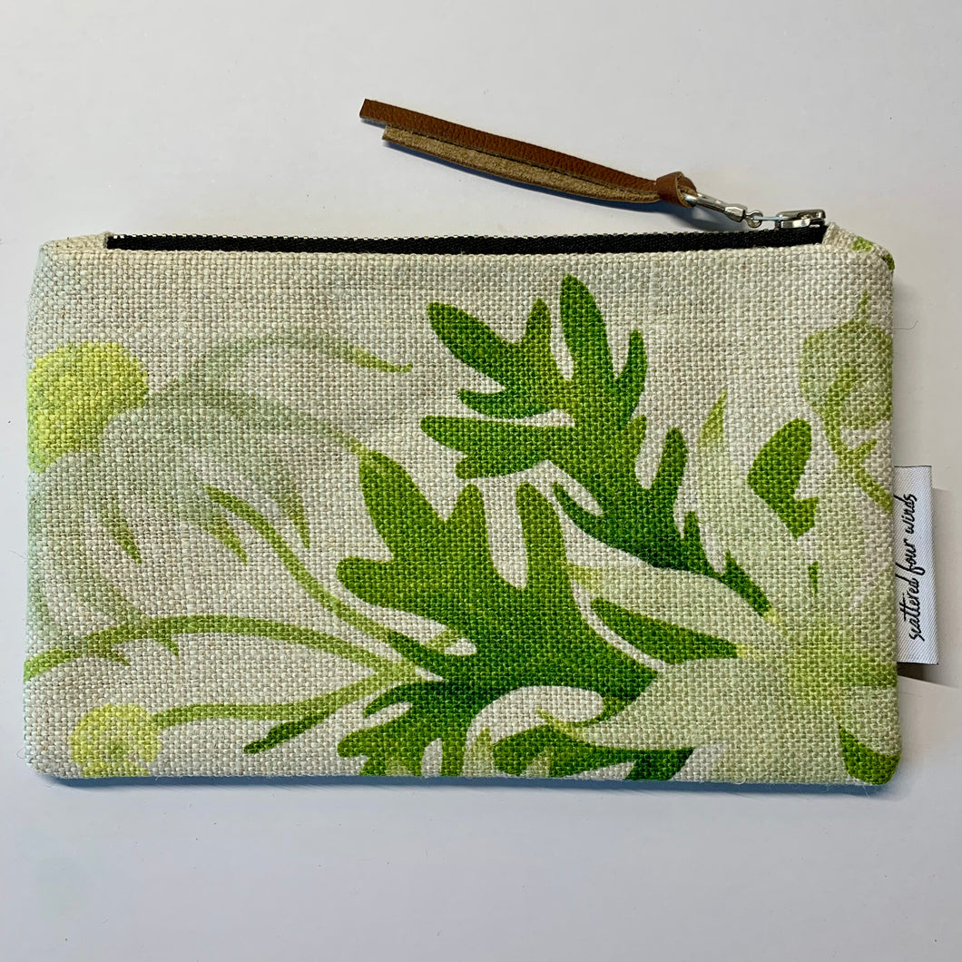 Coin Purse - Flannel Flowers Green