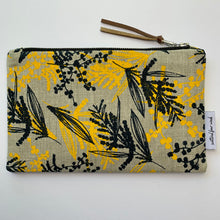 Load image into Gallery viewer, Small Clutch - Mixed Wattle in Navy and Gold
