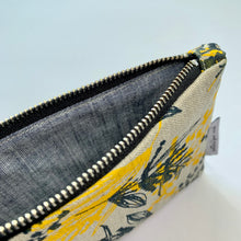 Load image into Gallery viewer, Small Clutch - Mixed Wattle in Navy and Gold
