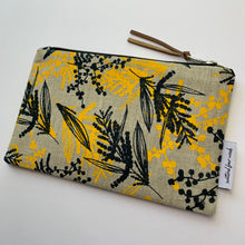 Load image into Gallery viewer, Small Clutch - Mixed Wattle in Navy and Gold
