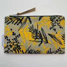 Load image into Gallery viewer, Small Clutch - Mixed Wattle in Navy and Gold
